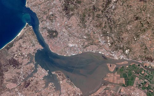 Satellite image of Tagus estuary